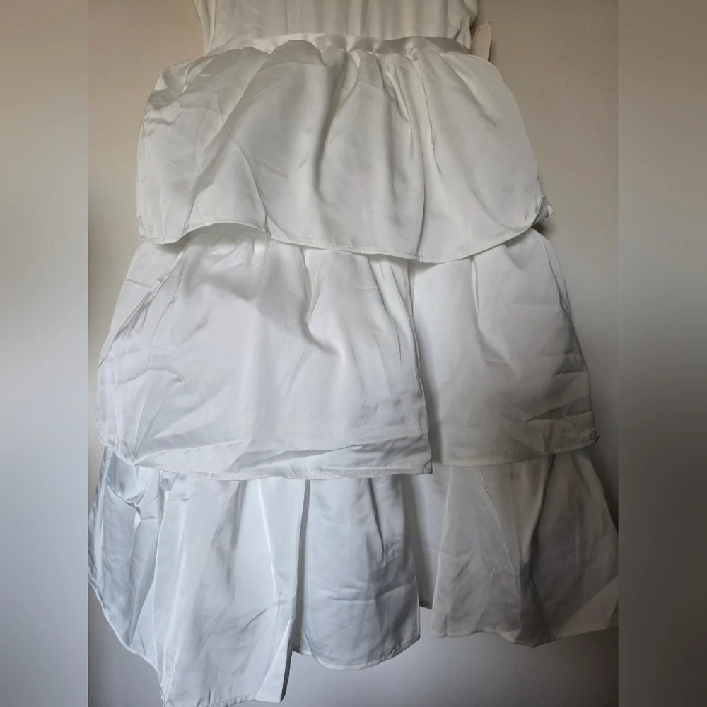 Andy‎ & Evan Girls Puff Sleeve Satin Tiered Dress